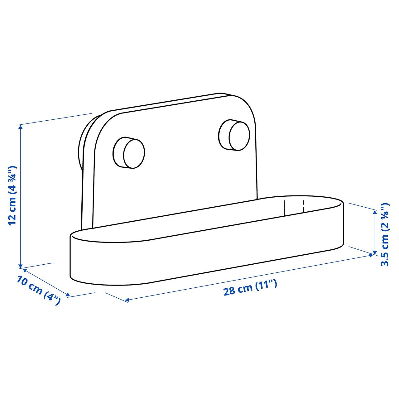 Настенная полка с присоской IKEA ÖBONÄS, серо-зеленый, 28 см, 004.988.96 - фото 9 - id-p1921629138