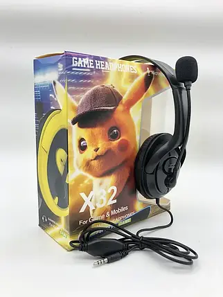 Навушники ігрові PIKACHU X32 провідні з мікро., фото 2