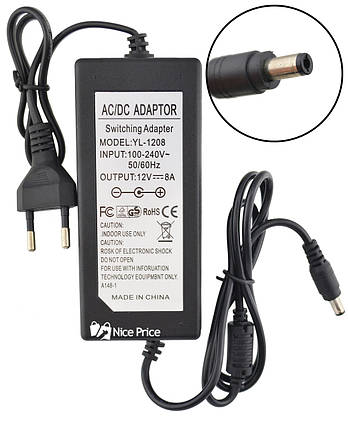 Зарядний пристрій для ноутбука ( 1 ) 12V 8A (5.5*2.5), фото 2
