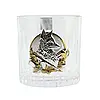 Сет кришталевих склянок Boss Crystal «БОКАЛИ ЛІДЕР», 6 келихів, накладки срібло та золото, фото 4