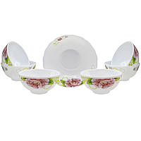 Набір склокерамічних салатників "Бузковий півонія" 6616 7Н