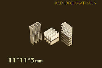 Радіатор охолодження алюмінієвий 11 * 11 * 5 мм., БІЛИЙ