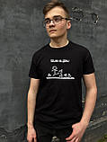 Чоловіча футболка. Друк на футболці. Чорна футболка плани на день, фото 3