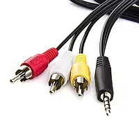 Кабель аудіо 3.5 jack-3RCA 1.5 м (пакет)