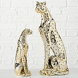 Декоративна статуетка "Гепард" з кераміки в золоті, фото 3