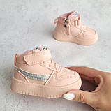 Кросівки, хайтопи рожеві на ліпучці для дівчинки устілка шкіряна із супінатором Розмір20,22, фото 4