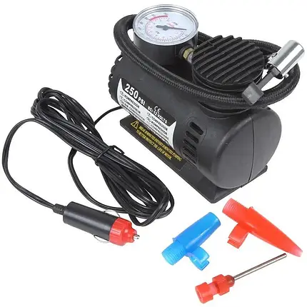 Автомобільний компресор 250 psi 10-12Amp 25 л + насадки, фото 2