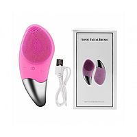 Щетка-массажер Sonic Facial Brush BR-020 Pink электрическая силиконовая для чистки лица