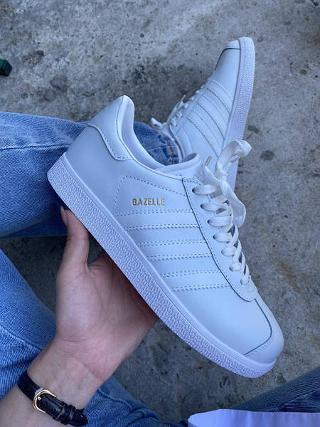 Adidas gazelle womens white leather hotsell
