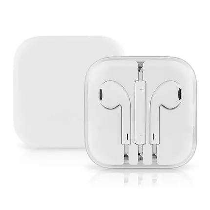 Навушники для телефона з мікрофоном EarPods, дротова гарнітура, колір білий, фото 2