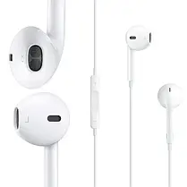 Навушники для телефона з мікрофоном EarPods, дротова гарнітура, колір білий, фото 2