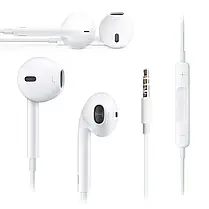 Навушники для телефона з мікрофоном EarPods, дротова гарнітура, колір білий, фото 3