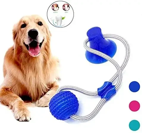 Інтерактивна іграшка для собак і кішок канат на присосці з м'ячем Pet molar toys Интерактивная іграшка для соба
