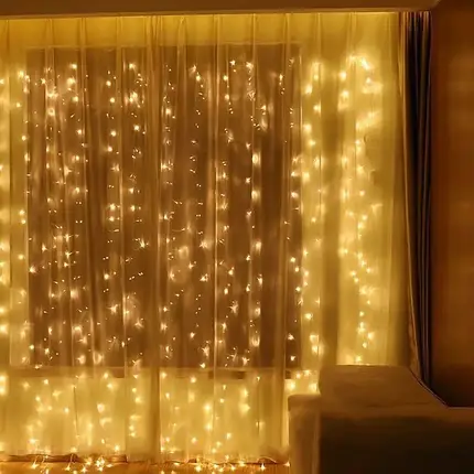 Гірлянда водоспаду штора Теплий білий 3x3 м 320 діодів Xmas LED WW-3, світлодіодна гірлянда водоспад штора, фото 2