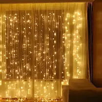 Гірлянда водоспаду штора Теплий білий 3x3 м 320 діодів Xmas LED WW-3, світлодіодна гірлянда водоспад штора, фото 3