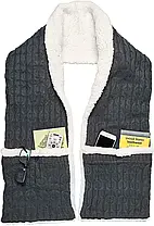 Зимова хутряна безрукавка з кишенями на гудзиках Hugle scarf фліс/плюш/коттон, шарф плед, фото 2