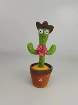 Інтерактивний танцюючий Ковбой кактус Dancing Cactus з підсвічуванням співає 120 пісень для TikTok Зелений, фото 2