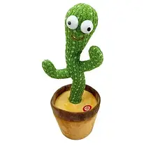 Танцюючий кактус в одязі, музична іграшка, Dancing Cactus повторює звуки навколо, кактус у вазоні 32 см З, фото 3