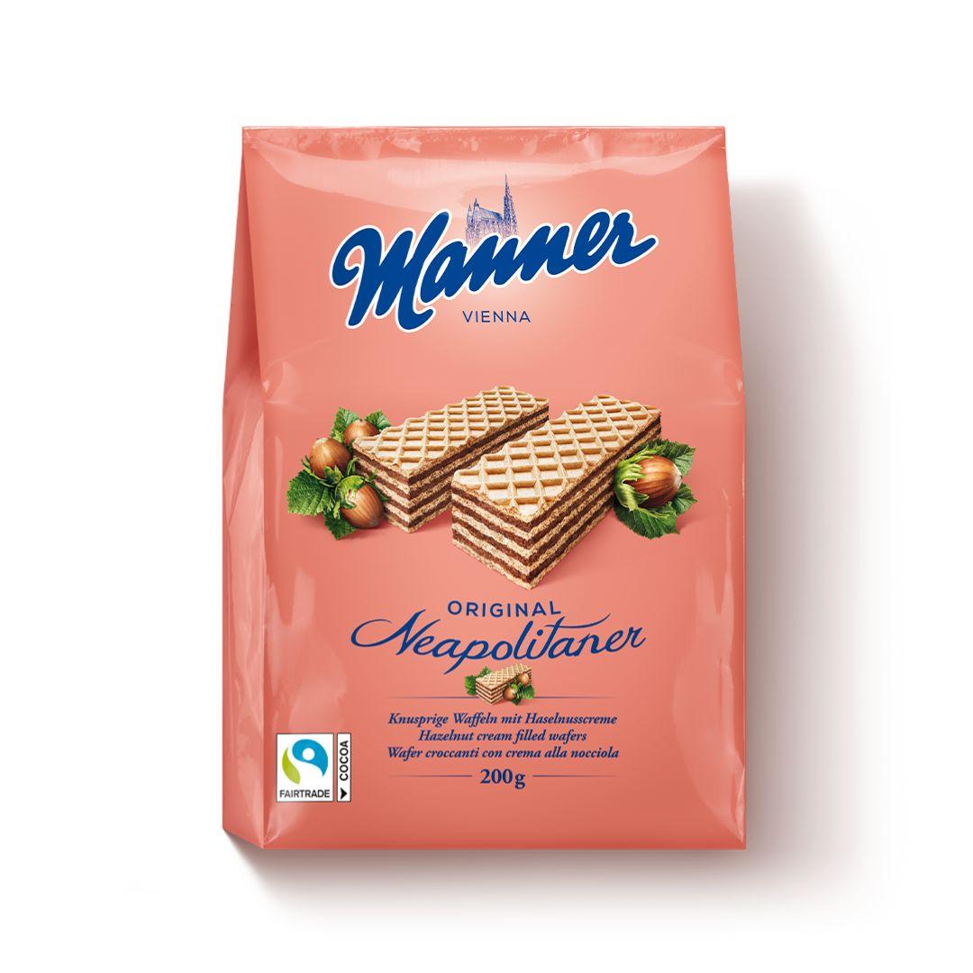 Вафлі Manner Neapolitaner з горіховим кремом, 200 г, 12 шт/ящ