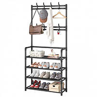 Напольная вешалка для одежды с подставкой для обуви New simple floor clothes rack (60х29.5х151 см)