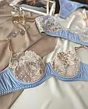 Жіноча білизна блакитного кольору з поясом та підв'язками для панчох, фото 6