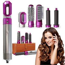 Фен щітка в подарунковій коробці HAIR BRUSH 5 в 1 стайлер з насадками для завивки та укладання волосся