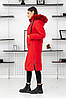 Яскрава червона куртка жіноча зимова з хутром песця. Безкоштовна доставка, фото 3