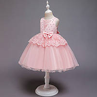 Праздничное платье для девочки с пышной юбкой, р.100,130,140 см "Изабель" розовое