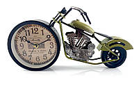 Часы настольные "Мотоцикл" зеленые 28х15х7,5см (32191B)