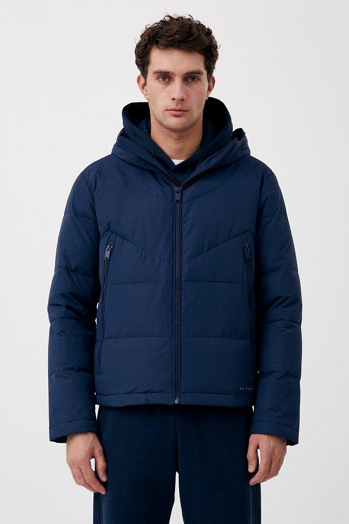 Короткий чоловічий пуховик Finn Flare FAB21084-101 синій 2XL, фото 1