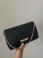 Женская кожаная сумка через плечо Louis Vuitton черная, стильная сумка клатч, премиум качество