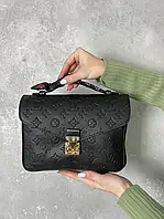 Женская кожаная сумка через плечо Louis Vuitton черная, стильная сумка, премиум качество