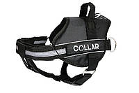 Нейлоновая шлея для собак Collar DogExtremе Police N1 со сменной надписью 35-45 см Черная (07041)