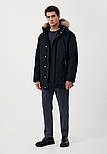 Подовжений чоловічий пуховик з хутром Finn Flare FAB21080-200 чорний 2XL, фото 2