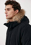Подовжений чоловічий пуховик з хутром Finn Flare FAB21080-200 чорний 2XL, фото 5