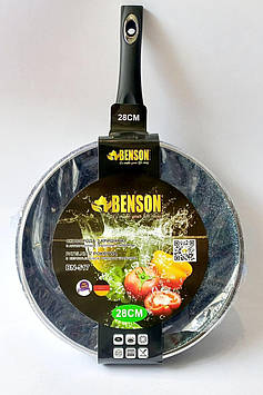 Сковорода з кришкою 28 см Benson з гранітним покриттям BN-517