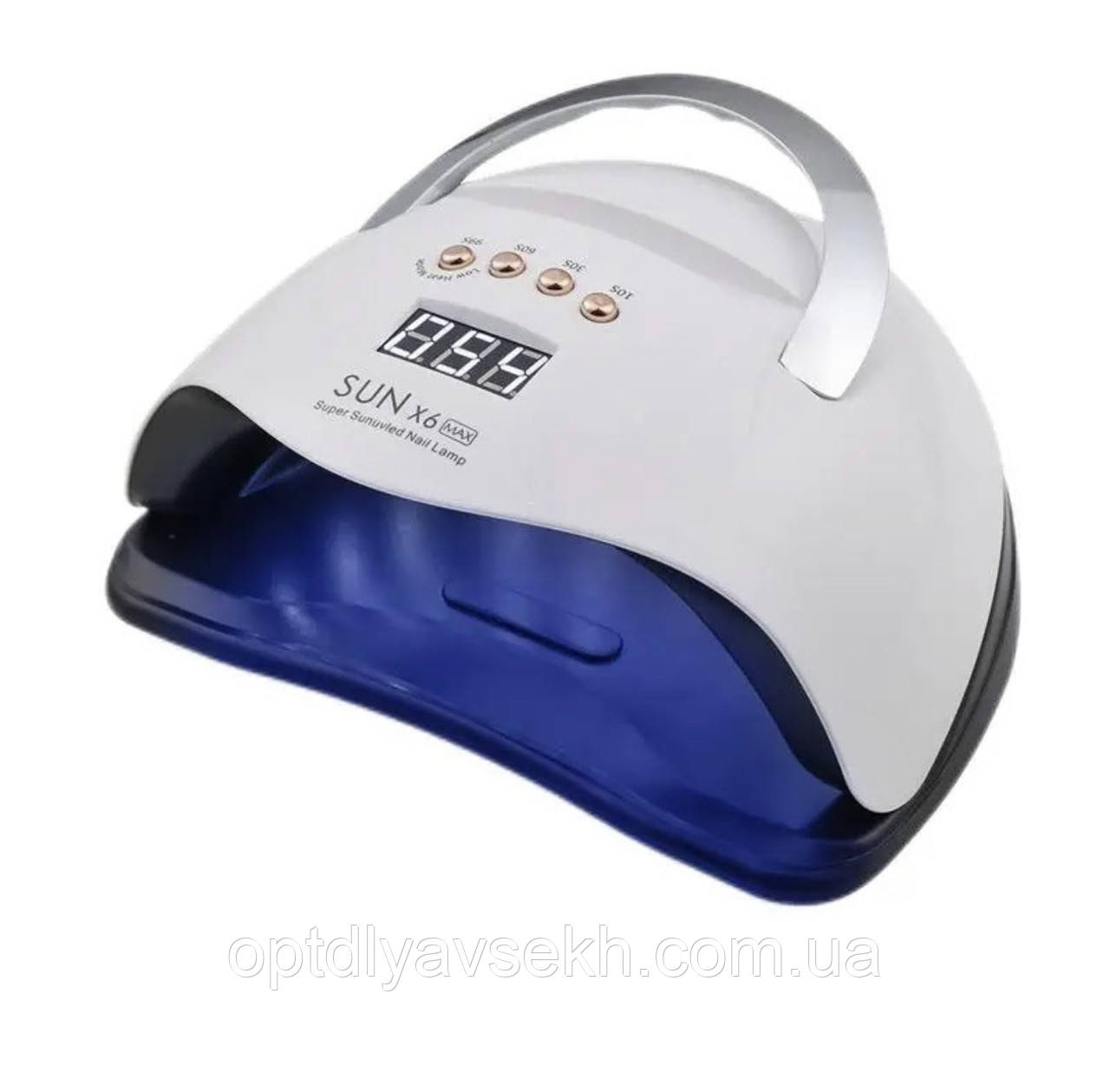 Лампа Sun X6 MAX на 220 Вт. (UV/LED) з тримачем (підставкою) для телефону для сушіння нігтів (гель, гель-лак, акрил)