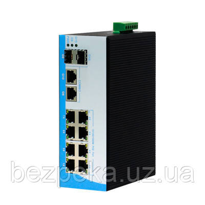POE комутатор 10-ти портовий индустр. HongRui HR400-822GTS