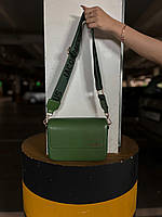Жіноча шкіряна сумка через плече Jacquemus зелена, стильна сумка, преміум якість, модна сумка жакмюс
