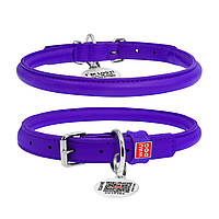 Круглый ошейник WAUDOG Glamour для длинношерстных собак 6 мм 17-20 см Фиолетовый (22269)