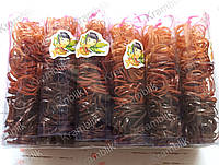 Резиночки силиконовые для косичек коричневые 12 колб
