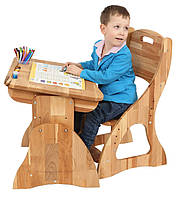 Дитяча парта трансформер і стілець Ростишка каркас дерево бук, ширина 70 см (Mobler TM)