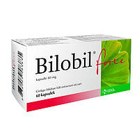 Bilobil Forte 80 mg (Білобіл Інтенс) для поліпшення мозкового кровообігу 60 кап Польща Великий термін придатн