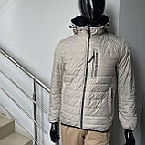 Куртка демісезонна чоловіча стьогана капюшон 48 світла, фото 8