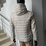 Куртка демісезонна чоловіча стьогана капюшон 48 світла, фото 6