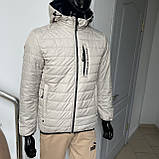 Куртка демісезонна чоловіча стьогана капюшон 48 світла, фото 7