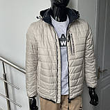 Куртка демісезонна чоловіча стьогана капюшон 48 світла, фото 2