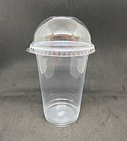 Стакан купольный одноразовый пластиковый PP 420 мл + крышка (1000шт)