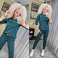 Жіночий стильний костюм/комплект — кофта та лосини (розміри 52), Бірюзовий