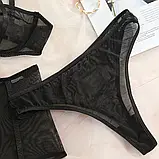 Жіноча білизна ліфчик з кісточками, трусики і пояс на шнурівці, фото 8